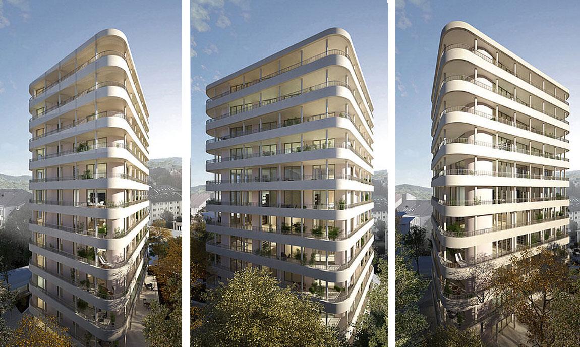 Visualisierung Neubau Wohnturm Eigentumswohnung 